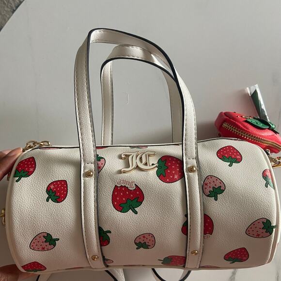 Juicy Couture Sweet N Juicy Mini Barrel Bag Crossbody Strawberry Coin Pouch--NWT - Picture 3 of 7